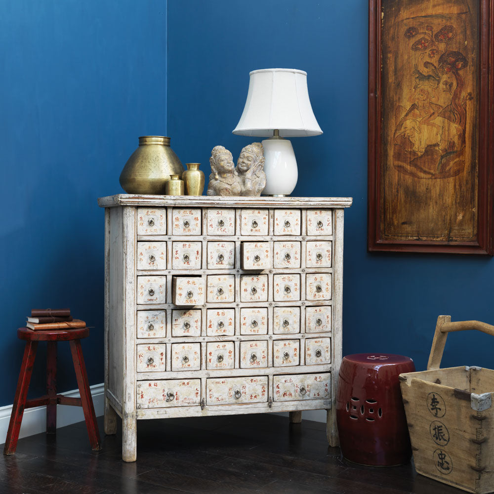 Blue apothecary deals cabinet