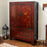 Red and Gold Armoire with Drawers